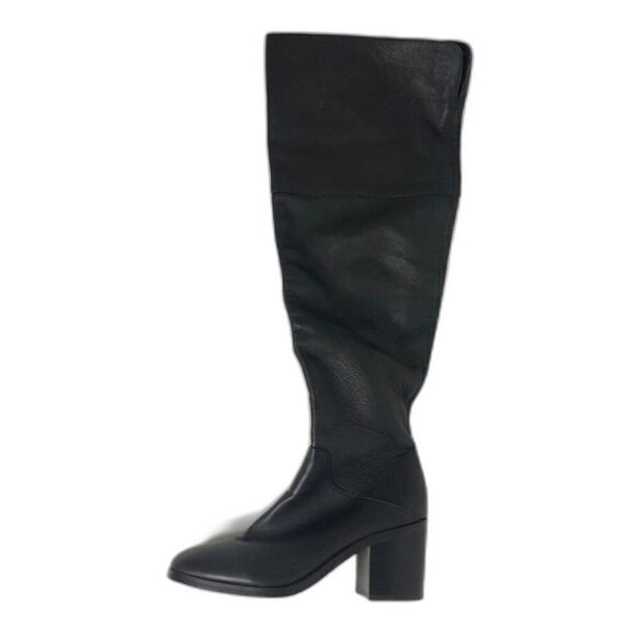 STEVE MADDEN Boots Women's Size 6.5 Black Roman Leather Knee High Shoes - Picture 3 of 13